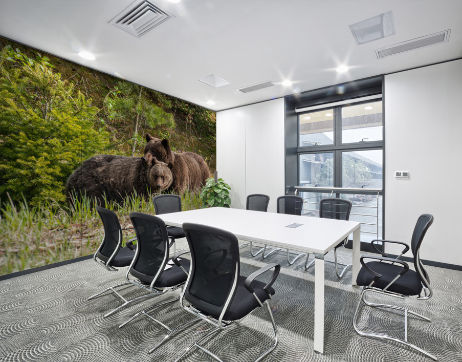 Grizzly Sow with Cub Wall Printing