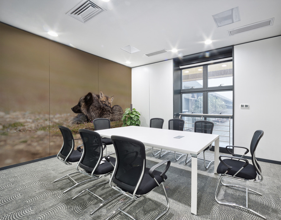 Red Fox with Kit Wall Printing