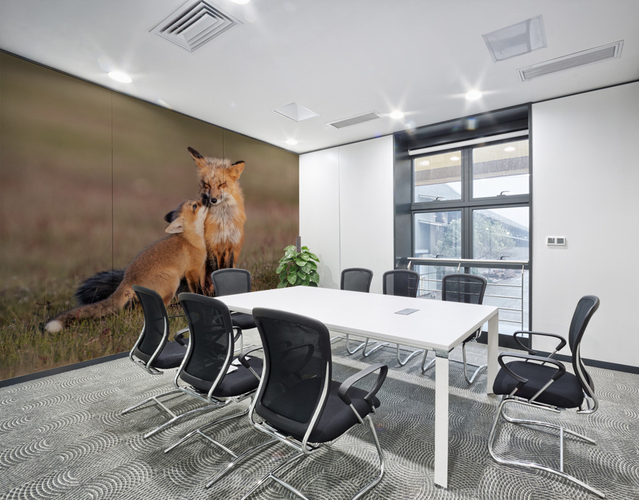 Red Fox with Kit Wall Printing